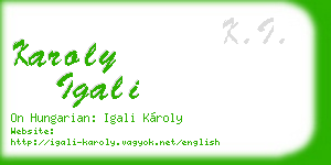 karoly igali business card