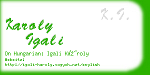 karoly igali business card